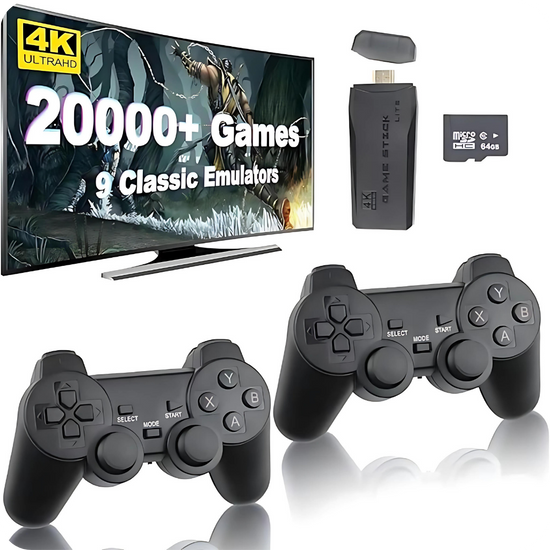 4K Retro Gaming Console with 20,000+ Games - Wireless Plug & Play